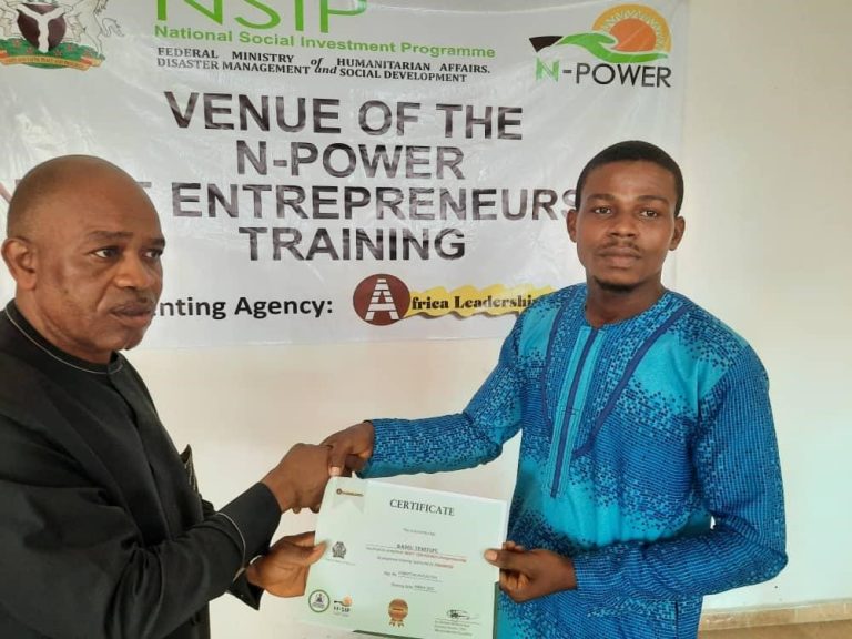 PRESENTATION OF CERTIFICATES AT THE N-POWER NEXIT BATCH 1 TRAINING