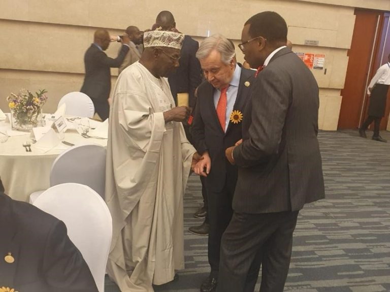 President Obasanjo, Sec General of UN and Dr Adesina, President of AfDB.